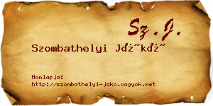 Szombathelyi Jákó névjegykártya